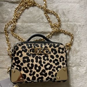 Brand New Michael Kors Estelle Micro Trunk Haircalf Crossbody